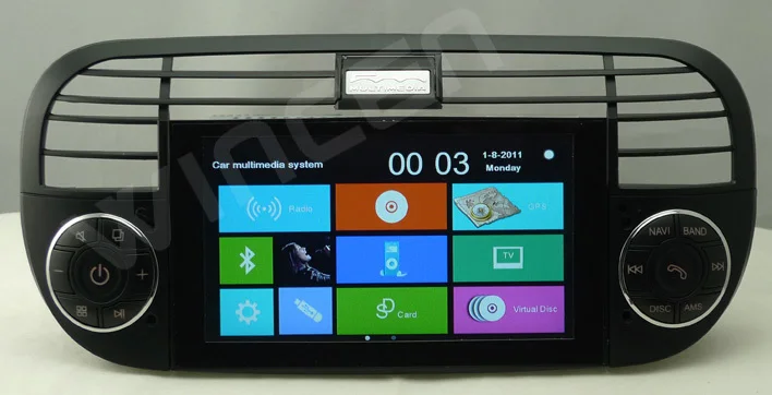 Top Car DVD GPS Player  for Fiat 500 Support GPS DVD IPOD BT RDS Radio USB SD function Car Radifo for Fiat 500 Car GPS for Fiat 500 12