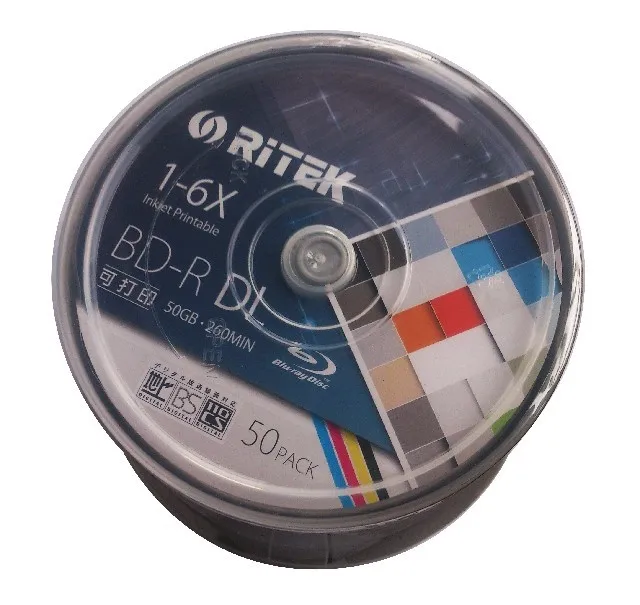 R 50g 50 Unids Pack Ritek R 1 6x 50gb r Disco Imprimible Blue Ray R Disco En Blanco 100 De Ritek Taiwan Disc Blank R 50bd R 50gb Aliexpress