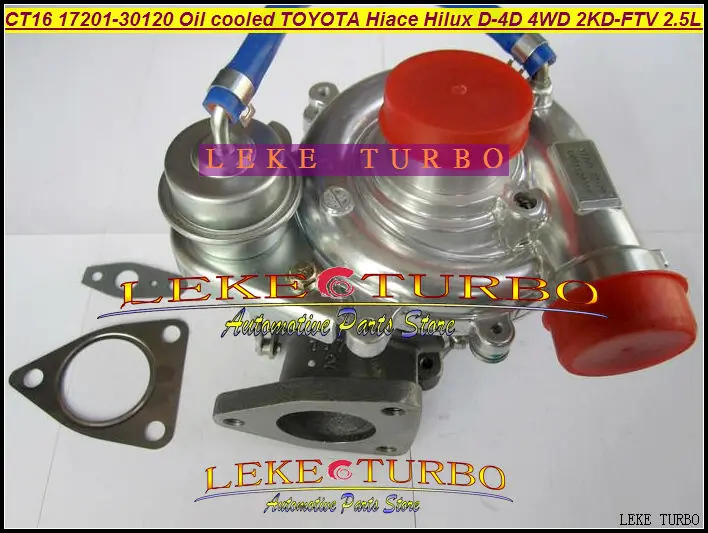 New CT16 17201-30120 Oil cooled Turbo Turbine Turbocharger For Toyota Hiace H1-Lux Diesel Engine 2KD 2KD-FTV 2.5L 102HP with gaskets (3)