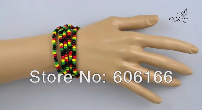 vidro pulseira rasta reggae punk hiphop elástico