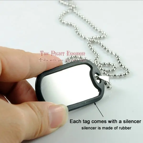 Fashion Stainless Steel Dog Tag Necklaces Pendant Blank, Military Dog Tag with Silencer, Retail&Wholesale Free shipping