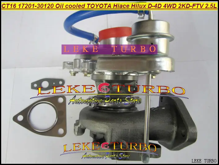 New CT16 17201-30120 Oil cooled Turbo Turbine Turbocharger For Toyota Hiace H1-Lux Diesel Engine 2KD 2KD-FTV 2.5L 102HP with gaskets (5)