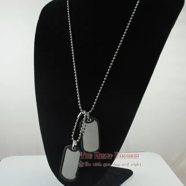 Fashion Stainless Steel Dog Tag Necklaces Pendant Blank, Military Dog Tag with Silencer, Retail&Wholesale Free shipping