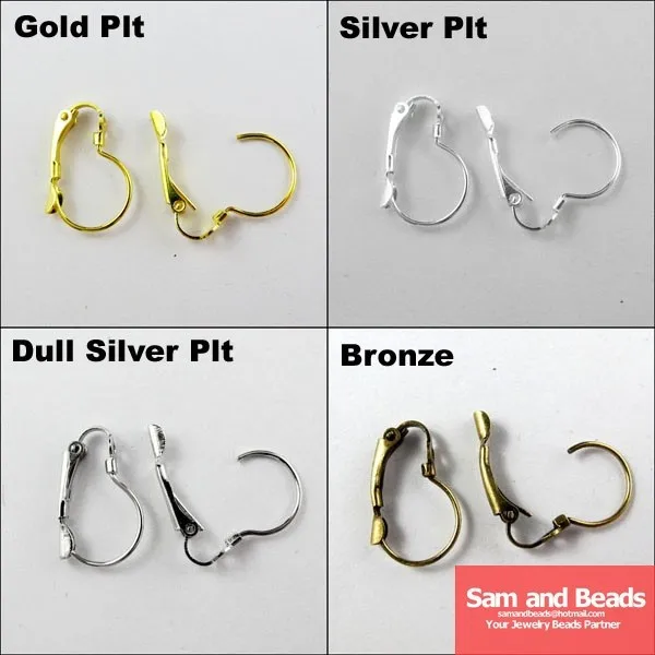 nEO_IMG_10Pcs French Earring Hooks DIY Gold,Silver,Bronze,Dull Silver Plt 1