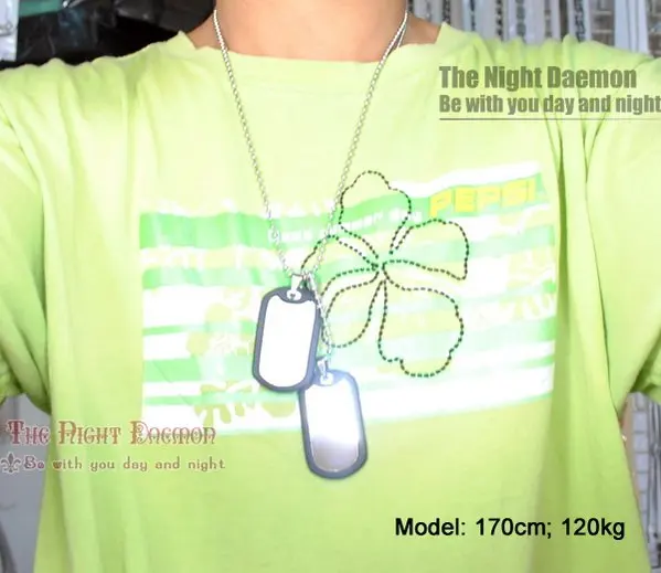 Fashion Stainless Steel Dog Tag Necklaces Pendant Blank, Military Dog Tag with Silencer, Retail&Wholesale Free shipping