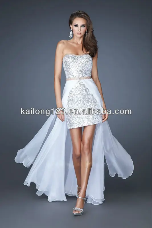 Aliexpress.com Comprar Gorgeous sin tirantes corto de lentejuelas vestido Rhinestone del ajuste albaricoque blanco aguamarina negro gasa desmontable falda