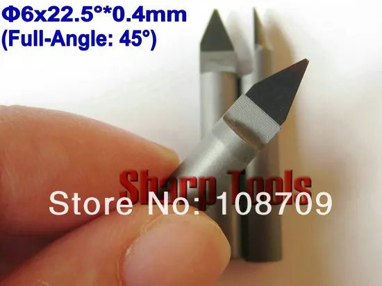 6x0.4mm 45 Angle- New 3pcs PCD Diamond Tool Bits, GOOD Discount CNC router machine tools for stone engraving carving.JPG