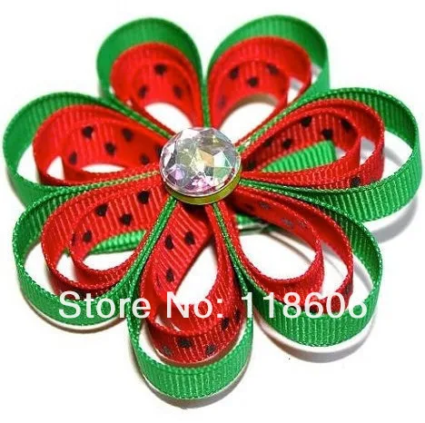 Watermelon Flower Ribbon Sculpture Hair Bow.jpg