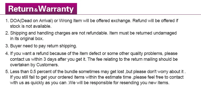 Return & Warranty