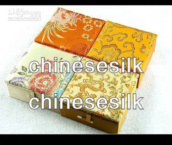 Cotton Filled Jewelry Box Bracelet Storage Silk Printed Gift Boxes High Quality Package Boxes size 10* 10 *4.5cm 2pcs/lot mix color Free