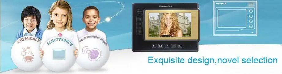 7" luxury color video door phone,CCD camera  ,touch screen with SD CARD,nightvision, unlocked phone (1 to 1)