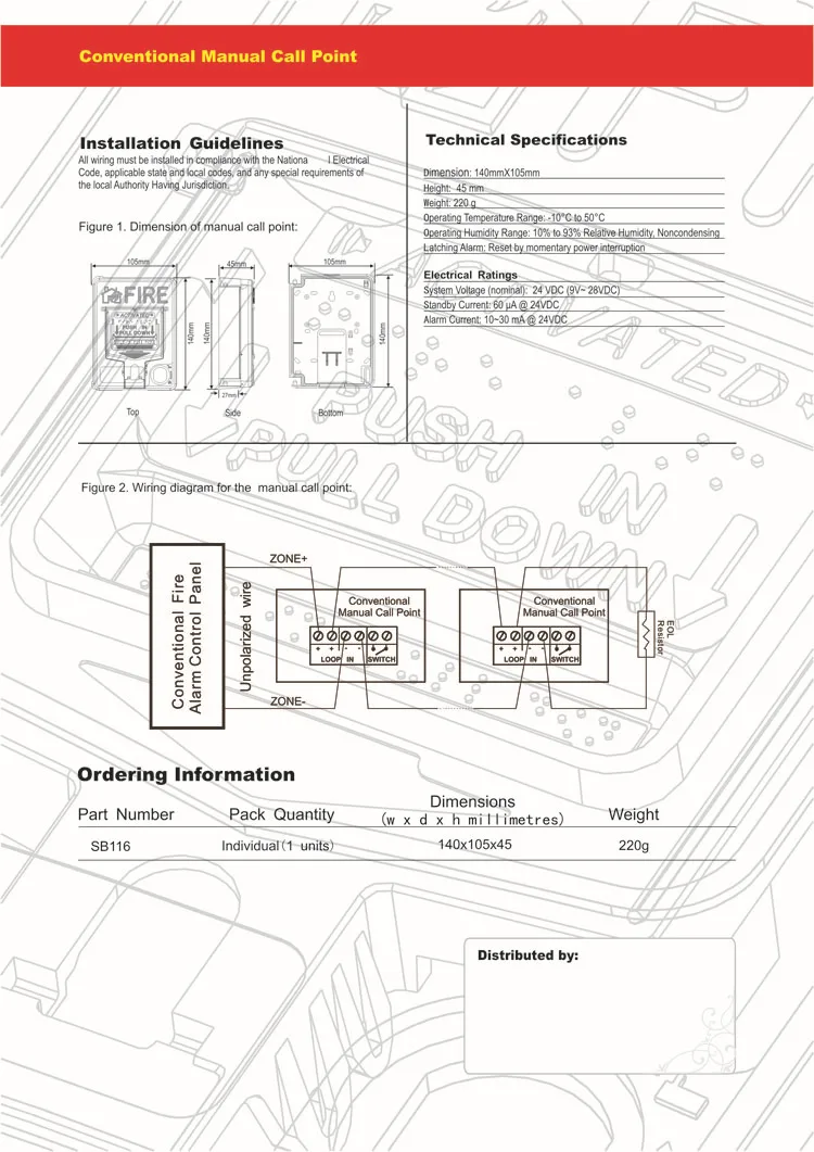 Fire alarm emergency reset button manual call point dc24v Pull Down Station for conventional fire alarm system - Famidy.com