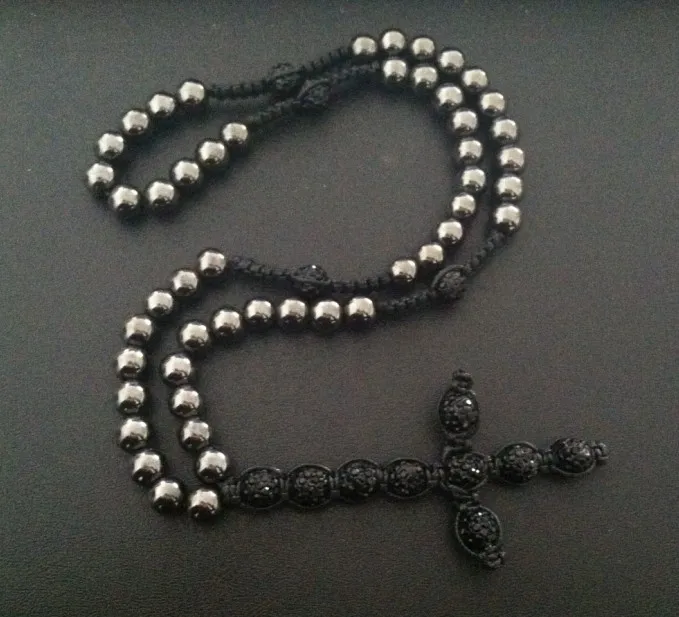 新しいハマタイトビーズ手作り 卸売ファッション黒クロスロザリオネックレス Rosary Necklace Fashion Necklacenecklace Fashion Aliexpress