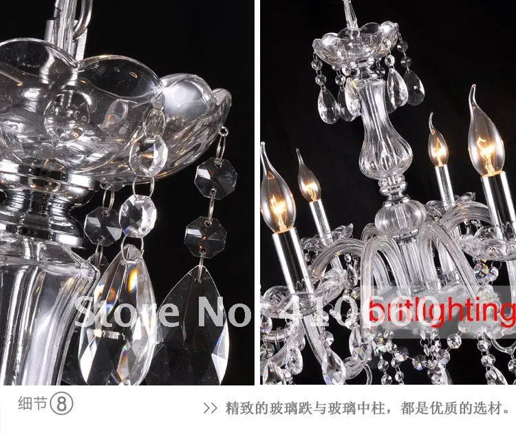 European Chandelier Crystal Lamp ceiling light bedroom study Dining room 6 light