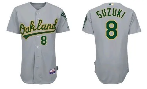 Oakland Athletics Suzuki #8 Grey Away 