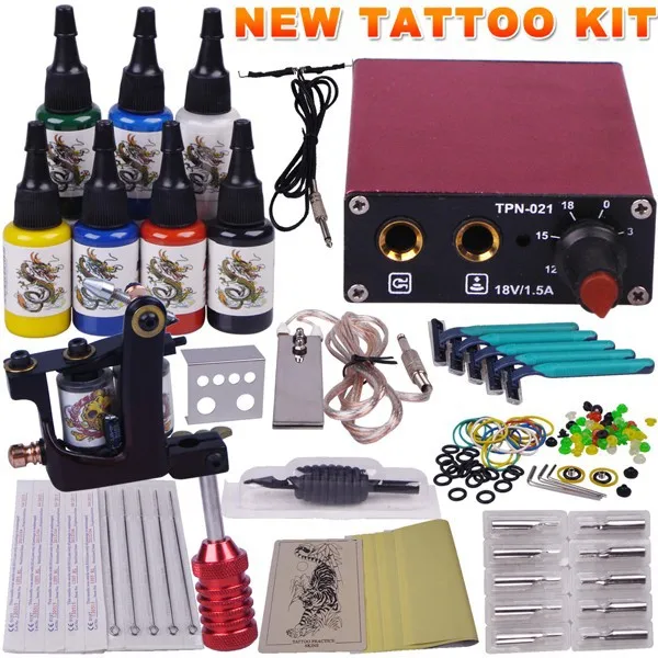 Kit de Máquina de Tatuagem Starter Maquiagem Permanente Arma Professional Body Piercing 1 Kit 3 Kits de tatuagem