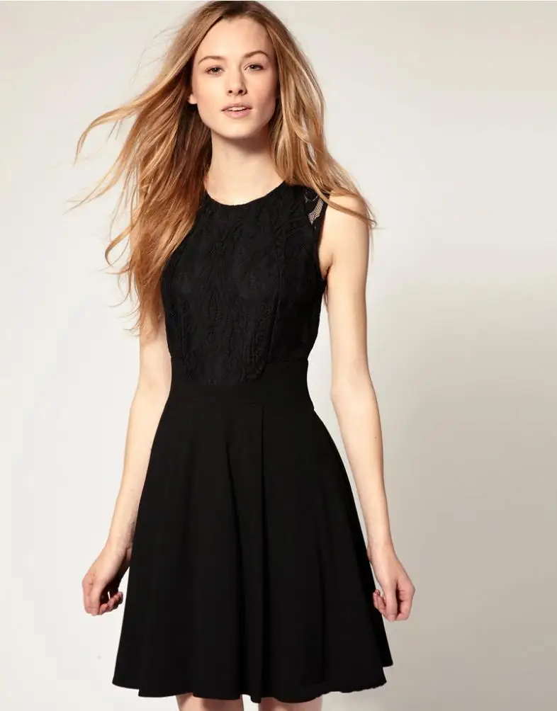 teenage girl black dress