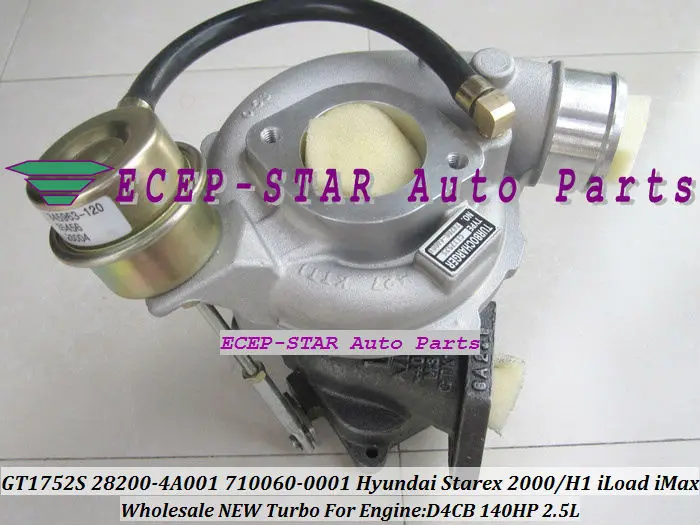 GT1752S 28200-4A001 710060-0001 Hyundai Starex 2.5 2000 H1 iLoad iMax D4CB 140HP 2.5L Turbo Turbocharger
