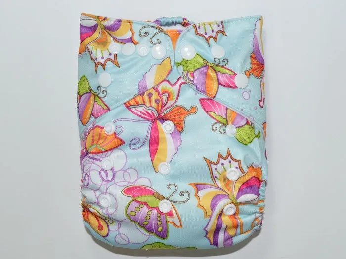 Elegant Butterfly Pattern Reusable Diaper With 1PC Insert FT78