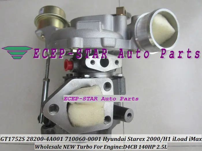 GT1752S 28200-4A001 710060-0001 Hyundai Starex 2.5 2000 H1 iLoad iMax D4CB 140HP 2.5L Turbo Turbocharger (1)
