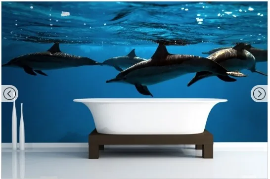 送料無料イルカ壁画壁紙 Mural Wallpaper Dolphin Muralfree Dolphin Wallpapers Aliexpress