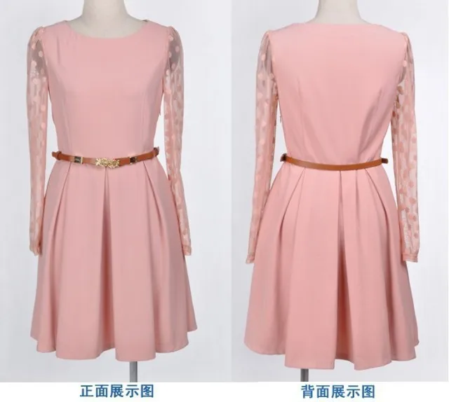 pink casual dress with sleeves