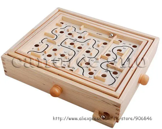 Candice guo! Hot sale funny educational toy wooden labyrinth puzzle balance game large style 1pc