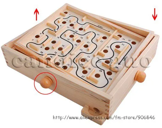 Candice guo! Hot sale funny educational toy wooden labyrinth puzzle balance game large style 1pc