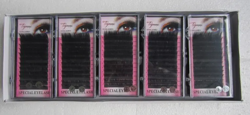 Wholesale!10 x J curl 0.15 1.5 7mm-15mm mix length false eyelashes eyelash extension Free Shipping
