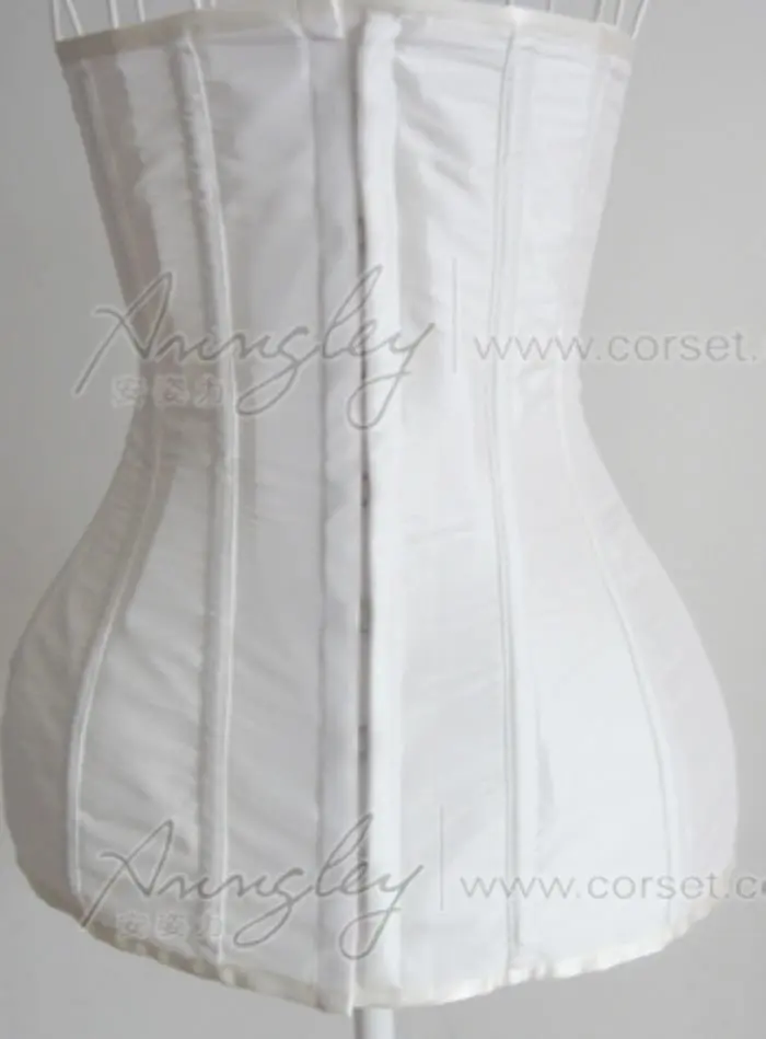 Long Full Body White Underbust Corset Bustier For Waist Training (1).jpg