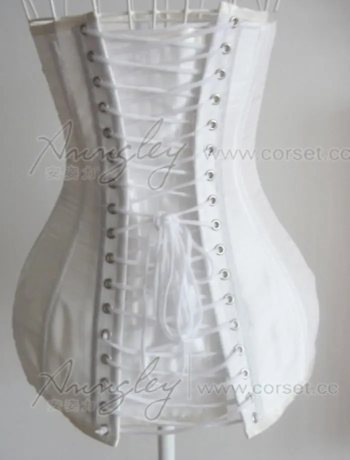 Long Full Body White Underbust Corset Bustier For Waist Training (2).jpg