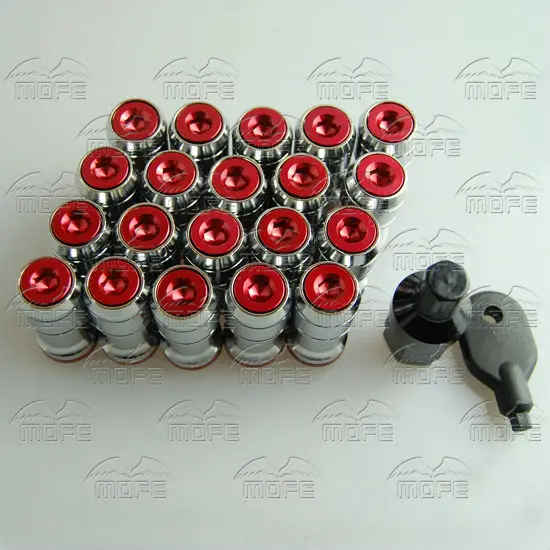 44mm M12 P1.5 P1.25 Steel Volk Formula Racing Conceled Heptagon Racing Car Wheel Lug Nuts Red Blue Gold Rays volk racing-red (14)