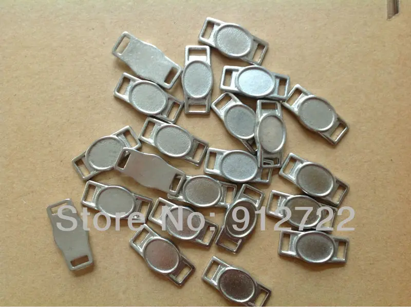 Lot 240 pcs blank oval shoelace charms paracord charms stainless steel 12mmx16mm