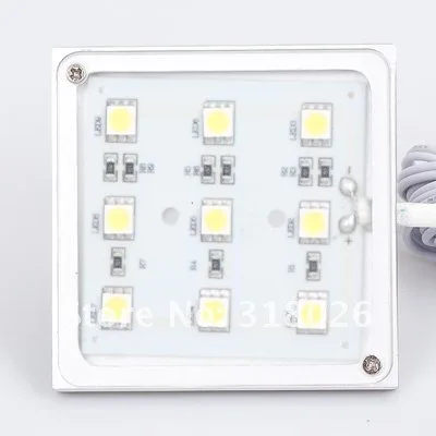 LED Square Light Slim Panel 1.8w 9pcs SMD5050 12VDC Input Accent Showcase Furniture Decorative Display Light