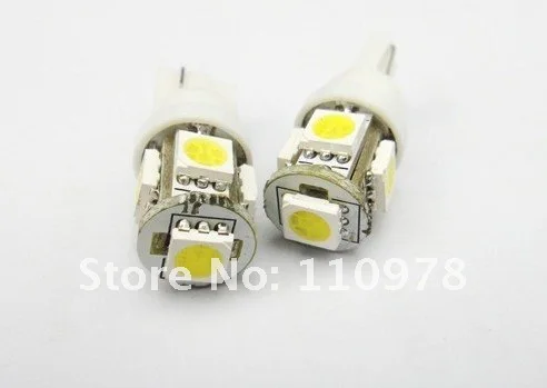 High Power 5 SMD LED Light Lamp T10 161 168 194 2825 921 W5W wedge bulb WHITE