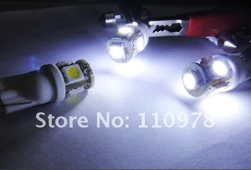 High Power 5 SMD LED Light Lamp T10 161 168 194 2825 921 W5W wedge bulb WHITE
