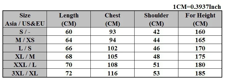 Bape Size Chart