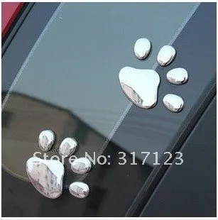 50PR/lot Soft PVC Footprint Car Sticker Decal 6*5cm White yello red Sticker For Car Custom Car Stickers 