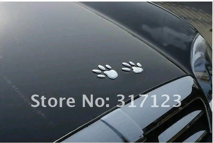 50PR/lot Soft PVC Footprint Car Sticker Decal 6*5cm White yello red Sticker For Car Custom Car Stickers 