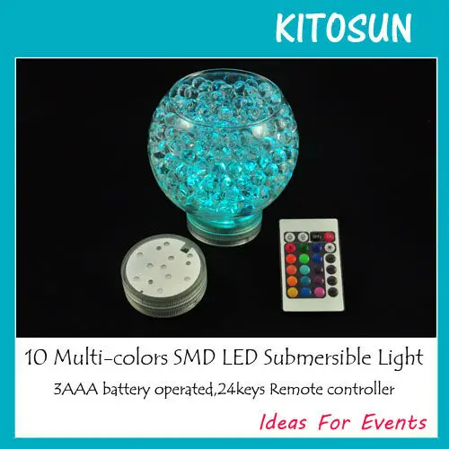 RGB lights with water beads in teal