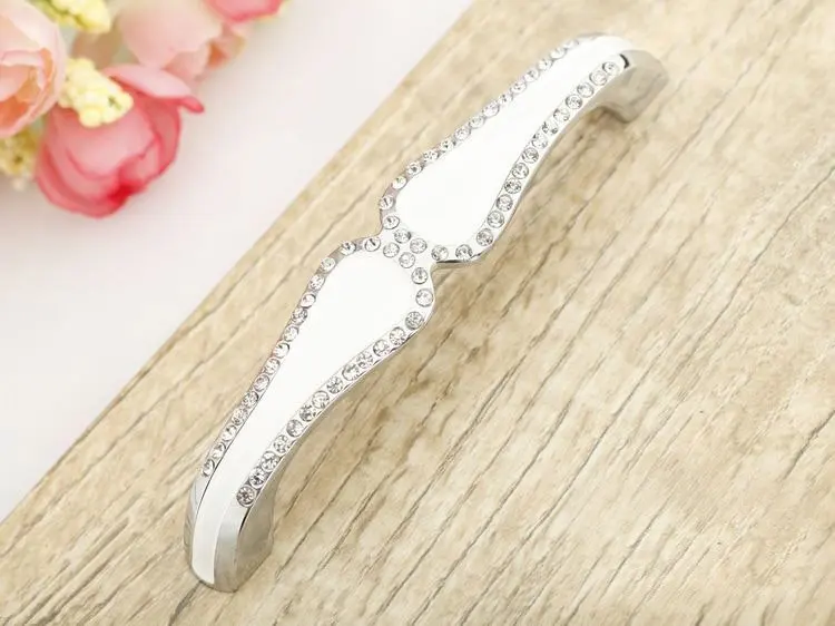 New Products Clear Crystal Modern European Drawer Cabinet Door Handles (C.C. 96mm,Length:112mm)