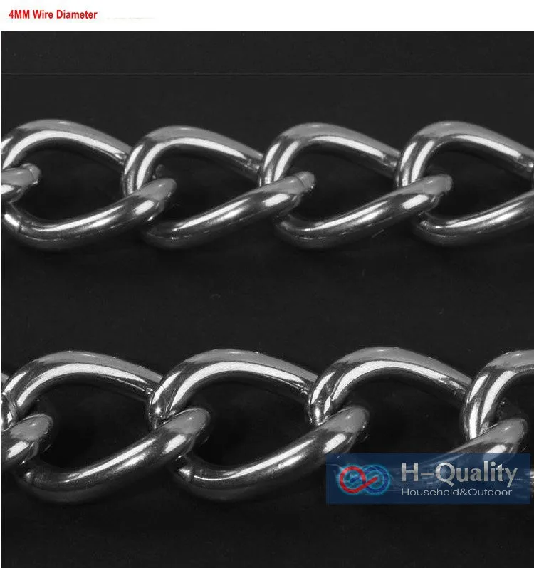 uxcell Pet Dog Training Clothes Hanging 304 Stainless Steel Coil Chain Silver Tone M2x14.8Ft 