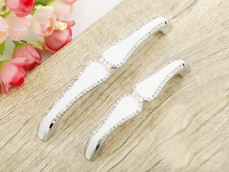 New Products Clear Crystal Modern European Drawer Cabinet Door Handles (C.C. 96mm,Length:112mm)