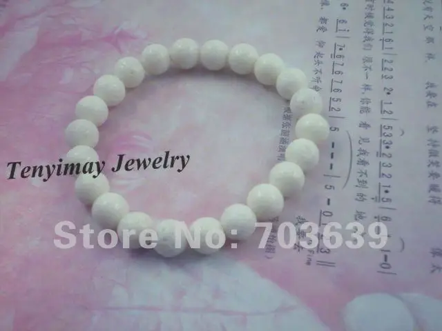 Wholesale 12pcs/Lot 8mm White Coral Bracelets, Fashion Coral Jewelry Free Shipping