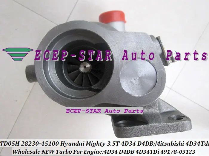- TD05H TD05H-14G 49178-03123 28230-45100 Turbo Turbocharger For Hyundai Mighty 3.5ton 4D34 D4DB Mitsubishi 4D34TDi
