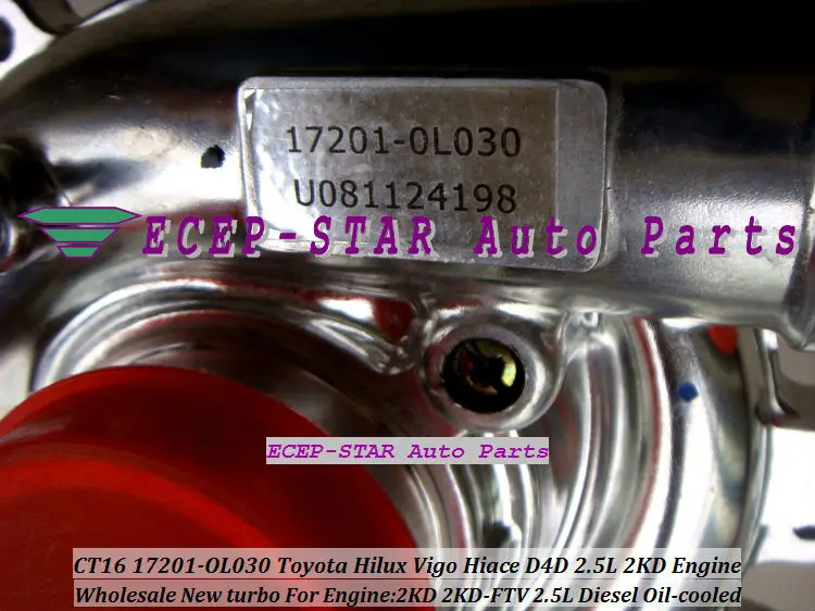 CT16 17201-OL030 17201-0L030 Turbocharger Toyota Hilux Vigo D4D 2.5L Diesel Engine 2KD 2KD-FTV (8)