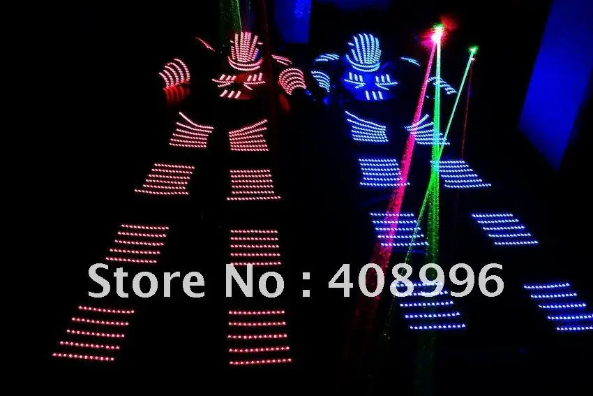 Hot sale Glowing LED David  robot suit for evening performance/ stage dance/ club device/ evening party /carnival halloween suit