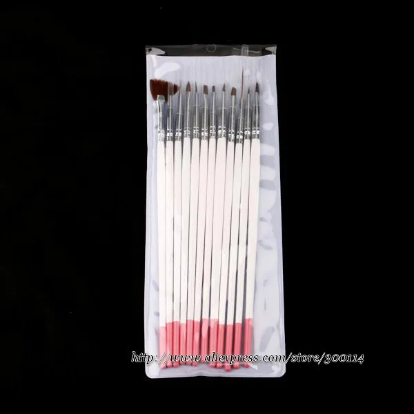 Profissional Unha Art Brushes Pintura Desenho Dotting Pen Polonês 50 Jogos Lote 12 Pçs - Set 6 Profissional 12 pçs set nail art brushes