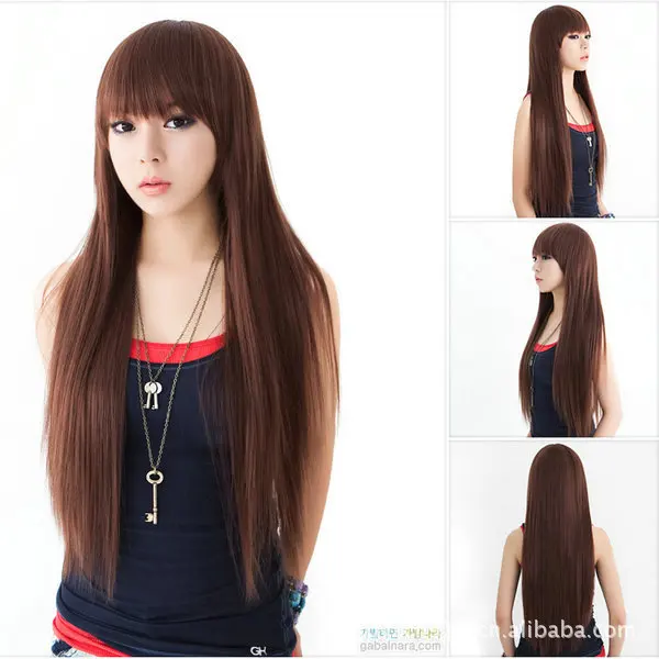 Korean Version Of The Long Straight Hair Qi Liu Wig Long Straight