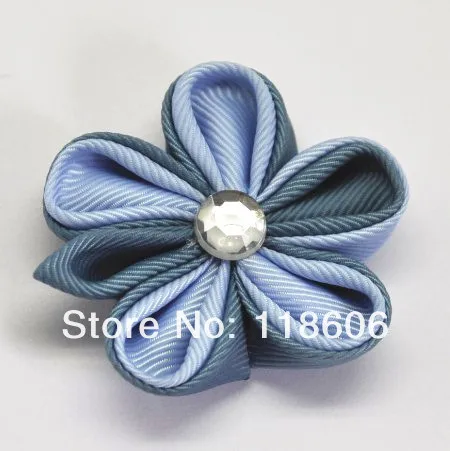 Capri blue ribbon kanzashi flower hairbow.jpg